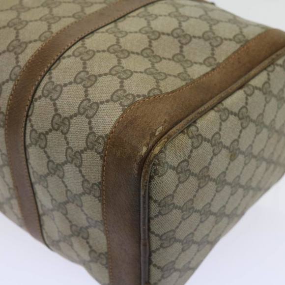 GUCCI GG Canvas Boston Bag PVC Beige Auth 65579 - Picture 11 of 16